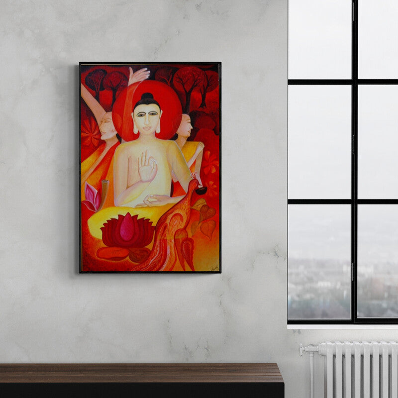 In-situ view of Shuchi Khanna's 'Buddha' painting in a room