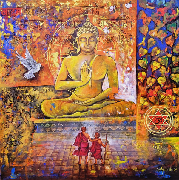 Buddha And Monk 10 by Arjun Das