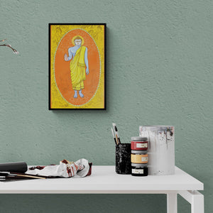 In-situ view of Manisha Srivastava's 'Buddha Avatar (Buddha's Serenity)' painting in a room