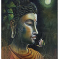 contemporary acrylic oil painting titled 'Buddha Enlightened', 20x16 inches, by artist Barnali Ray on Canvas Board