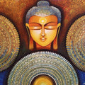Religious acrylic painting titled 'Buddha Peace Begins With Acceptance', 36x30 inches, by artist NITU CHHAJER on CANVAS