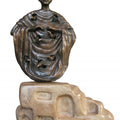 Religious sculpture titled 'Buddha With Nature 3', 12x8x3 inches, by artist Asurvedh Ved on Bronze