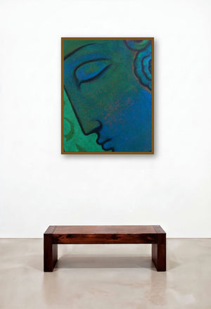 Budha (Serene Contemplation) by artist Sanjay Bhalerao displayed in a Modern Hallway