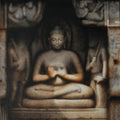 Religious watercolor painting titled 'Budhdha', 23x18 inches, by artist Sudipta Karmakar on Paper