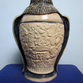 Motivational ceramic titled 'Budhha Pot Back', 24x18x12 inches, by artist DULAL CHANDRA MANNA on Ceramic