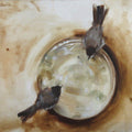Nature oil painting titled 'Bulbuls II', 16x20 inches, by artist Mukta Avachat on Canvas