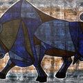 Animals acrylic painting titled 'Bull 11', 24x36 inches, by artist Vijay Belde on Canvas