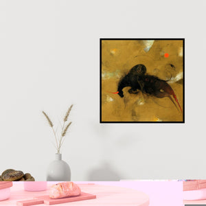 In-situ view of Amol Pawar's 'Bull 2' painting in a room