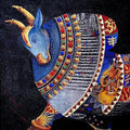 Religious acrylic painting titled 'Bull', 24x18 inch, by artist Chandrakant Tajbije on Canvas