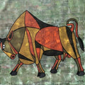 Animals acrylic painting titled 'Bull 26', 32x36 inches, by artist Vijay Belde on Canvas