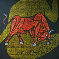 Animals acrylic painting titled 'Bull 34', 36x30 inches, by artist Vijay Belde on Canvas