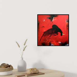 In-situ view of Amol Pawar's 'Bull 4' painting in a room