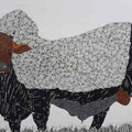 Animals pen drawing titled 'Bull 7', 24x36 inches, by artist Rama Krishna V on Canvas