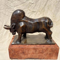 Bull' animals Brass, Metal sculpture by artist Rohan Sonavane, 10x14 inch, on brass, metal