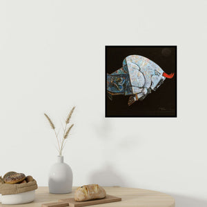 In-situ view of Dinkar Jadhav's 'Bull Virile' painting in a room