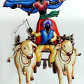 Lifestyle craft titled 'Bullock Cart', 18x20 inches, by artist Nitesh on Wrought Iron