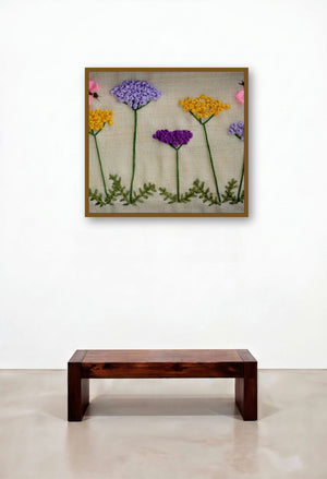 Butterflies In A Yarrow Garden by artist Mohna Paranjape displayed in a Industrial Family Room