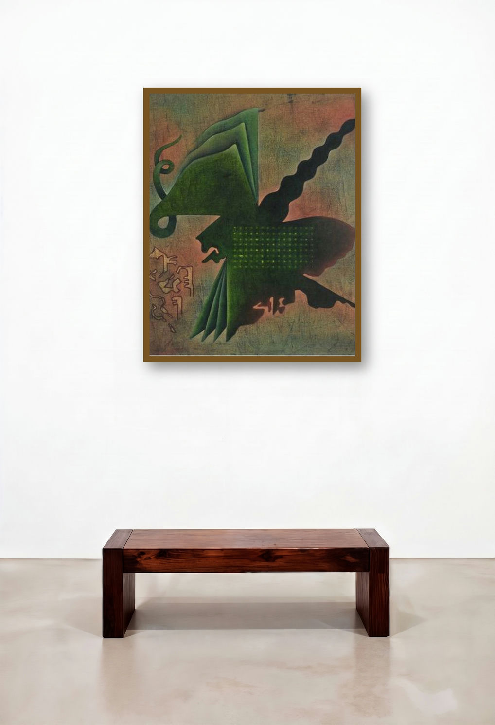 Butterfly Abstract by artist Santosh More displayed in a Contemporary Hotel Suite