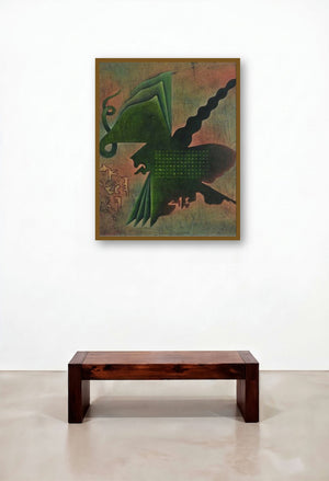 Butterfly Abstract by artist Santosh More displayed in a Contemporary Hotel Suite