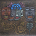 Bygone 1' figurative mixed-media painting by artist M Raja, 22x30 inch, on acid free paper
