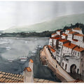 Cityscape watercolor painting titled 'Cadaques Spain 1', 7x11 inches, by artist Arunava Ray on Paper
