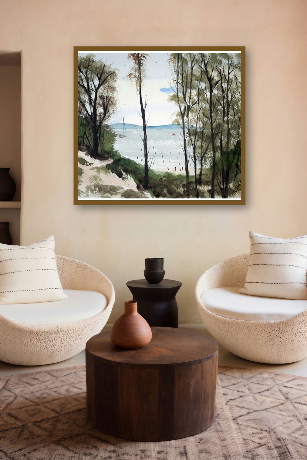 Cala Violina Tuscanny (Coastal View) by artist Arunava Ray displayed in a Boutique gallery