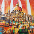 Calcutta The City Of Joy 1' animals acrylic painting by artist Anirban Seth, 24x30 inch, on canvas