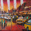 Calcutta The City Of Joy 2' animals acrylic painting by artist Anirban Seth, 24x30 inch, on canvas