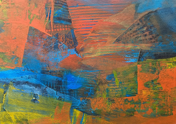 Calm And Deep 1' abstract acrylic painting by artist Siddhesh Rane, 13x19 inch, on paper