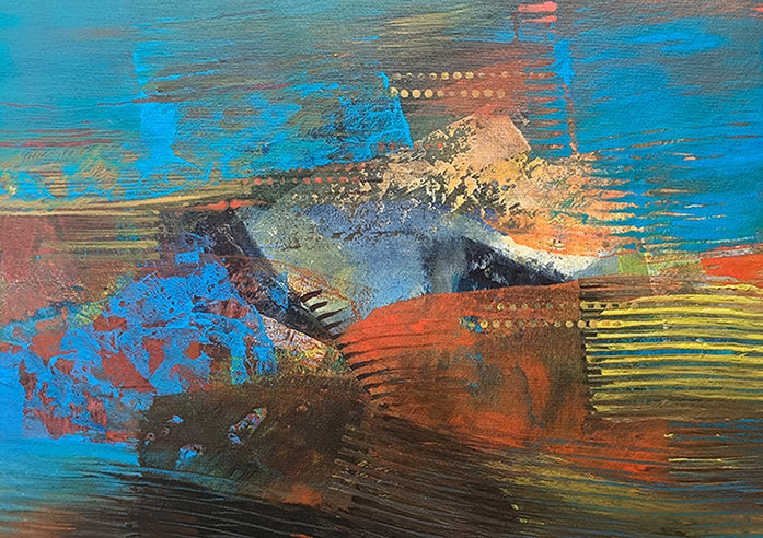 Calm And Deep 2' abstract acrylic painting by artist Siddhesh Rane, 13x19 inch, on paper