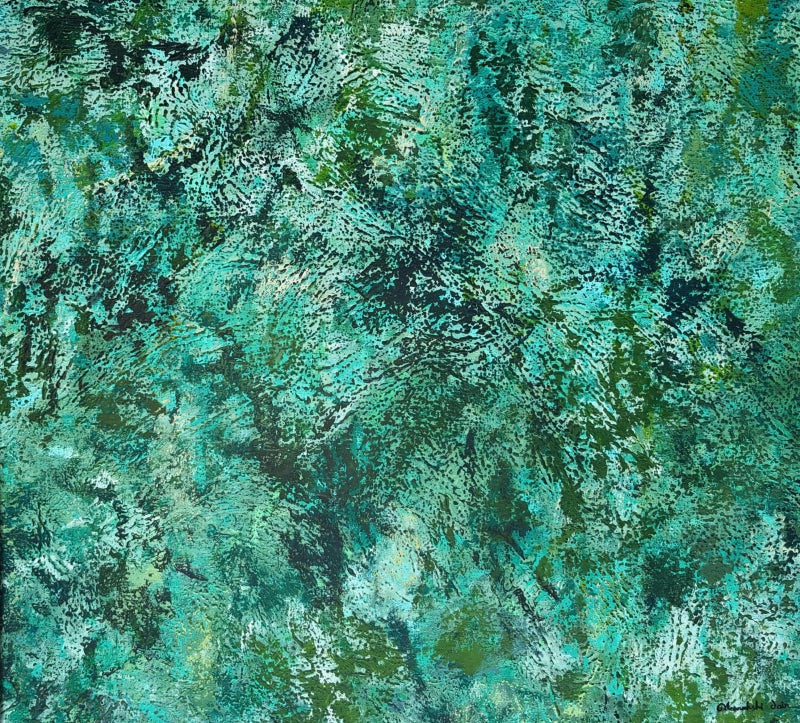 The Canopy' abstract acrylic painting by artist Meenakshi Jain, 36x30 inch, on canvas