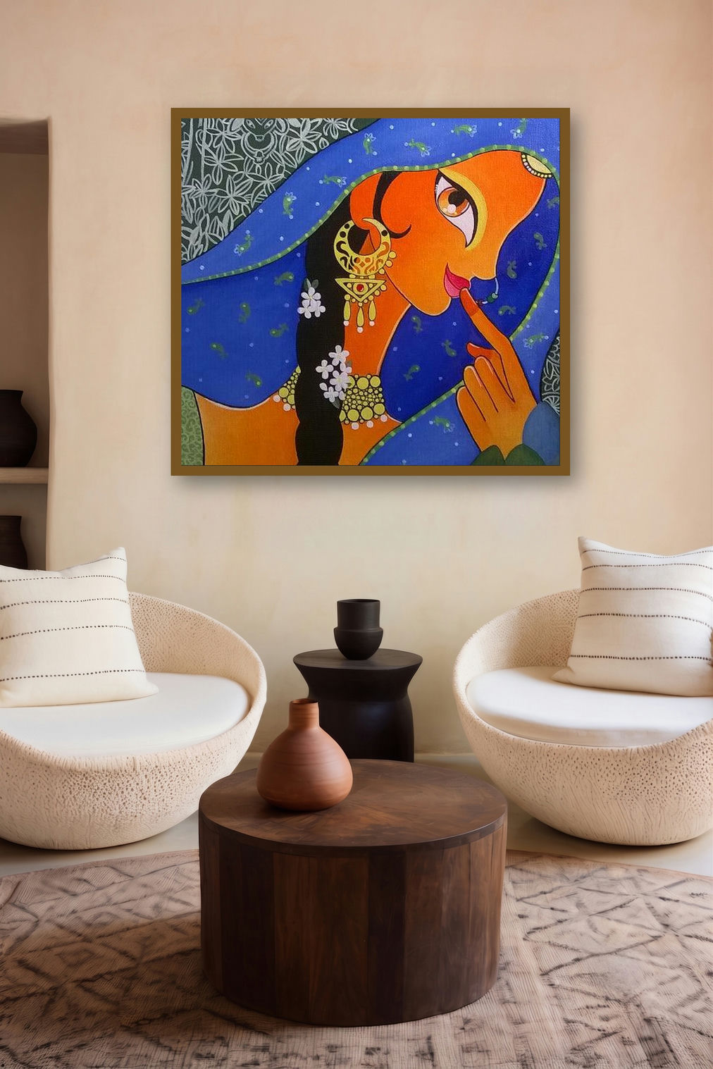Canvas Art (Hidden Splendor) by artist Balraj Singh displayed in a Contemporary Exhibition gallery