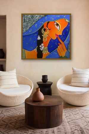 Canvas Art (Hidden Splendor) by artist Balraj Singh displayed in a Contemporary Exhibition gallery