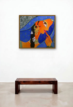 Canvas Art (Hidden Splendor) by artist Balraj Singh displayed in a Coastal Executive Office