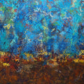 Canvas Confluence' abstract acrylic painting by artist Meenakshi Jain, 30x48 inch, on canvas