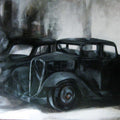 Photorealistic acrylic painting titled 'Car', 60x48 inches, by artist Jyotirmoy Bhuyan on Canvas
