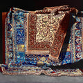 Carpet Series 4' still-life mixed-media drawing by artist Shashikant Dhotre, 40x60 inch, on paper