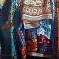 Carpet Series 5' still-life mixed-media drawing by artist Shashikant Dhotre, 40x60 inch, on paper
