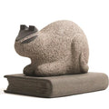 Animals sculpture titled 'Cat 10', 12x8x9 inches, by artist Prashant Bangal on Basalt Stone