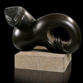 Animals sculpture titled 'Cat 11', 18x12x8 inches, by artist Prashant Bangal on Basalt Stone