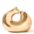 Animals sculpture titled 'Cat 18', 7x6x4 inches, by artist Prashant Bangal on Brass