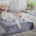 Animals watercolor painting titled 'Cat 5', 14x21 inches, by artist Vijay Jadhav on Paper