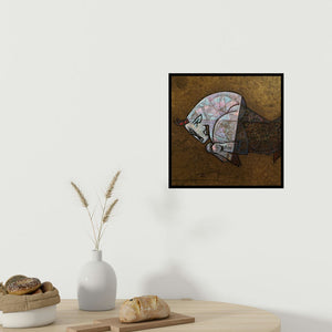 In-situ view of Dinkar Jadhav's 'Celebration 2' painting in a room