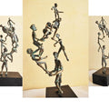 Figurative sculpture titled 'Celebration 2', 18x9x8 inches, by artist Renu Bala on Wood, Metal