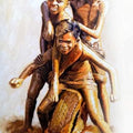 Figurative oil painting titled 'Celebration Born To Live 3', 36x24 inches, by artist Jitendra Gaikwad on Canvas