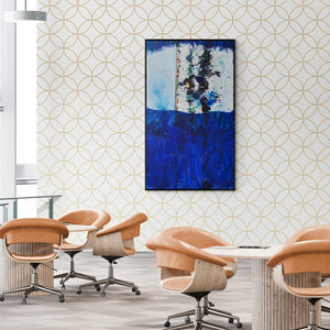 In-situ view of Vidya Sagar Singh's 'Celebration Series 23 (Deep Horizon)' painting in a room