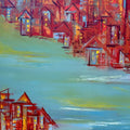 Celebrations By The Banks 1' abstract oil painting by artist Karishma Wadhwa, 30x36 inch, on linen