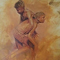 Figurative oil painting titled 'Celebrations Born To Live 4', 36x24 inches, by artist Jitendra Gaikwad on Canvas