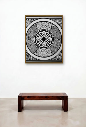 CELTIC SQUARE (Timeless Traditions) by artist Manju Lamba displayed in a Luxury Bedroom
