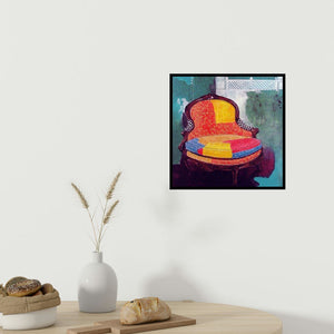 In-situ view of Ramchandra Kharatmal's 'Chair 5' painting in a room